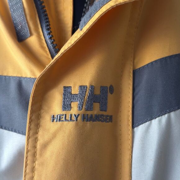 VINTAGE Helly Hansen Helly Tech Sailing Ski Jacket Mens Size Large Yellow - Picture 2 of 9